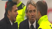 Derbide gergin anlar! Mancini tribüne yollandı!